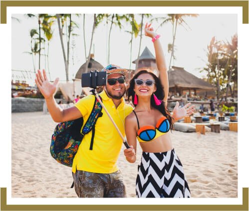 A man and a Woman taking Selfie