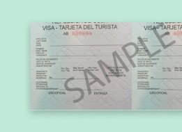 Example of a pink visa card for travel authorization to Cuba - Cuba Visa