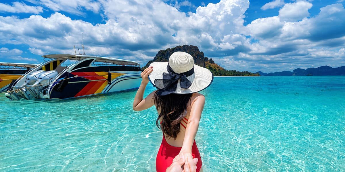 A woman having a sophisticated vacation in a beautiful Island in Cuba