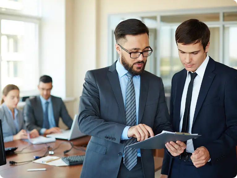 businessman-showing-changes-report