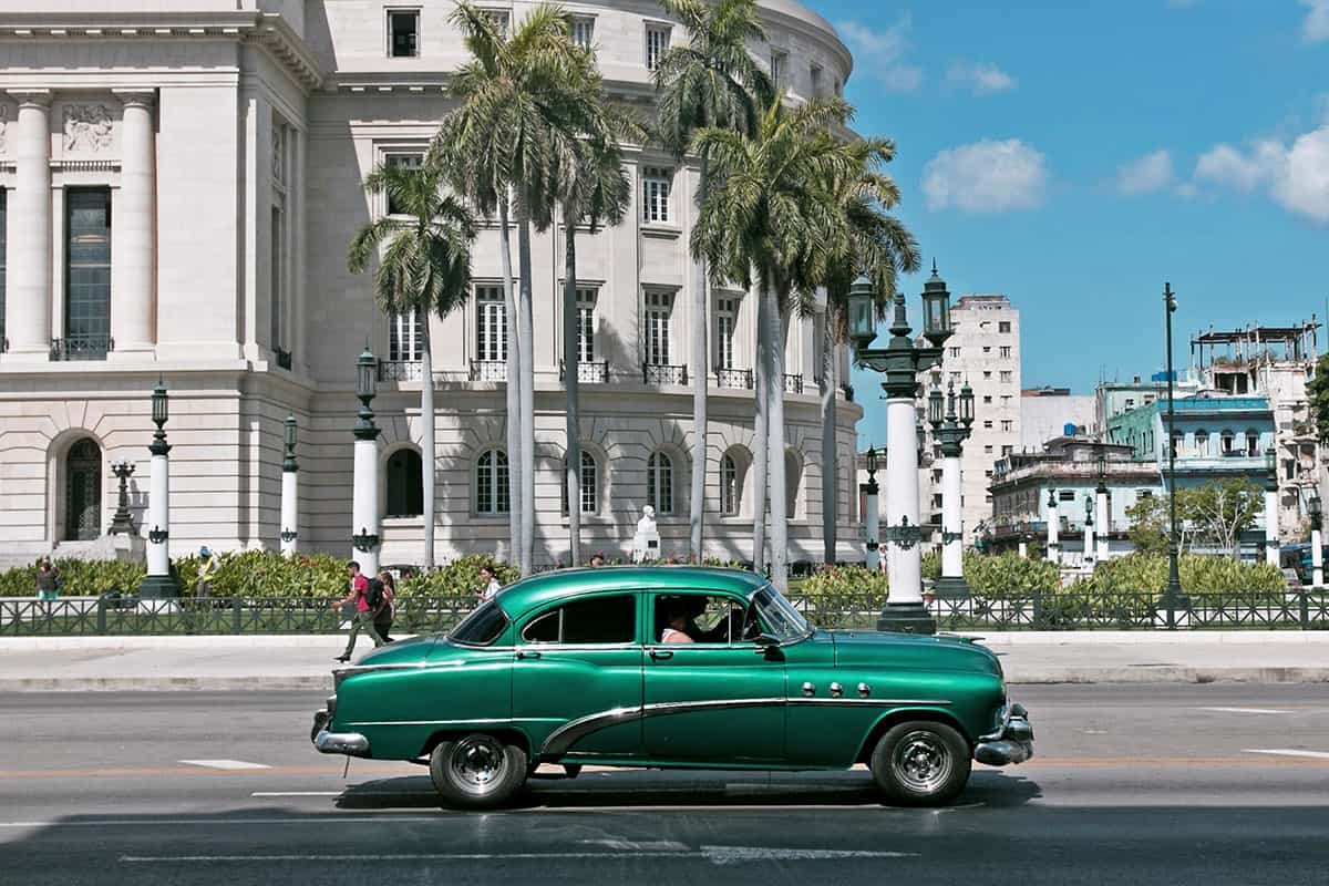 Green 1950's Chevrolet in Cuba