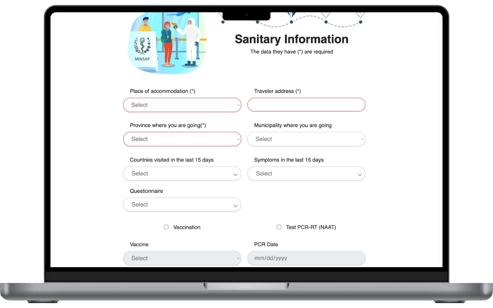 Step 5 of filling out the D’Viajeros government form to travel to Cuba